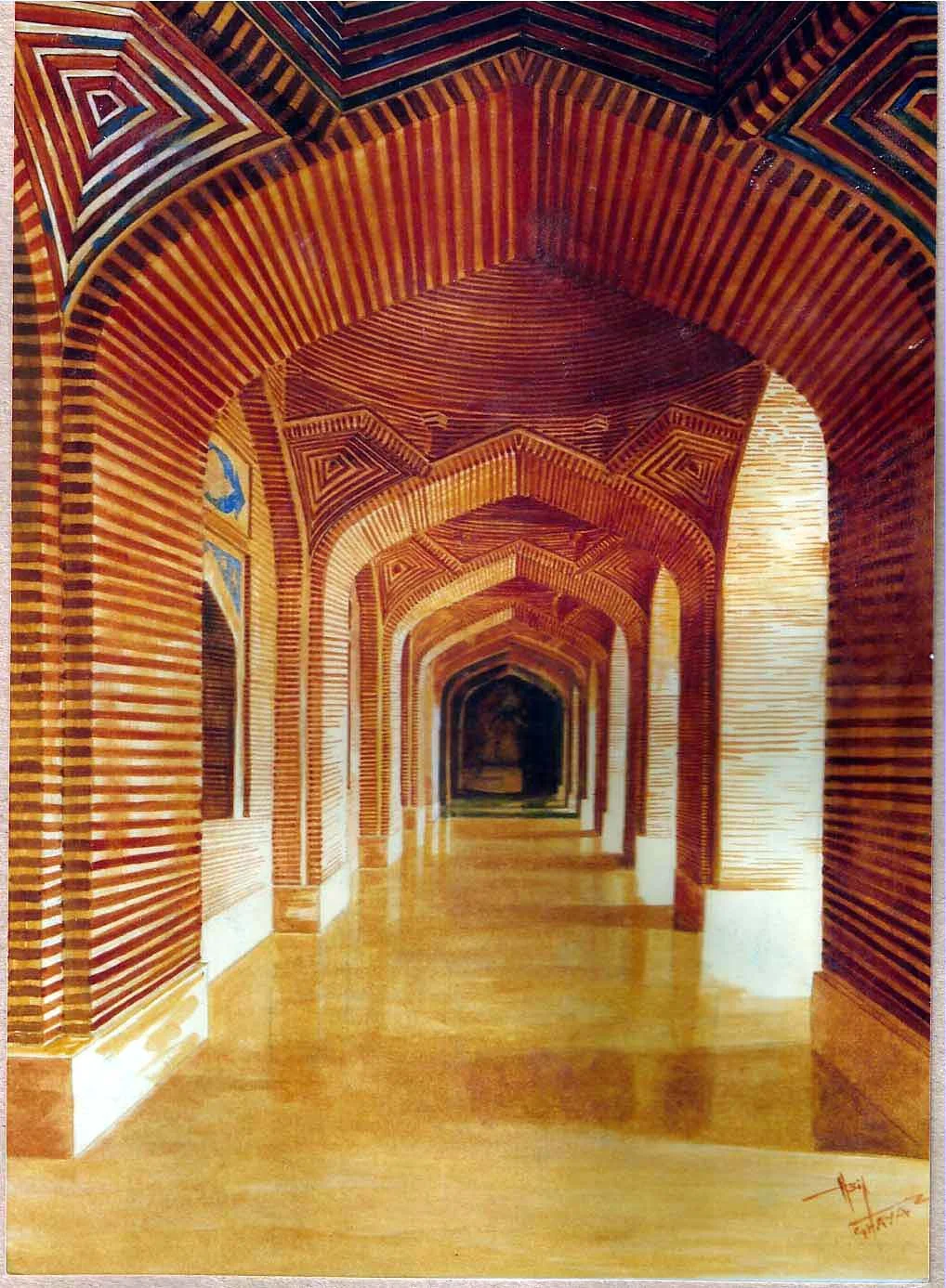 Architectural pen and ink drawing by Asif Ghayaz