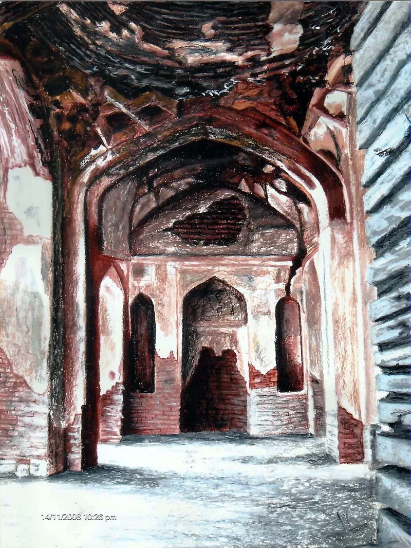 Pen and ink architectural drawing 14 by Asif Ghayaz